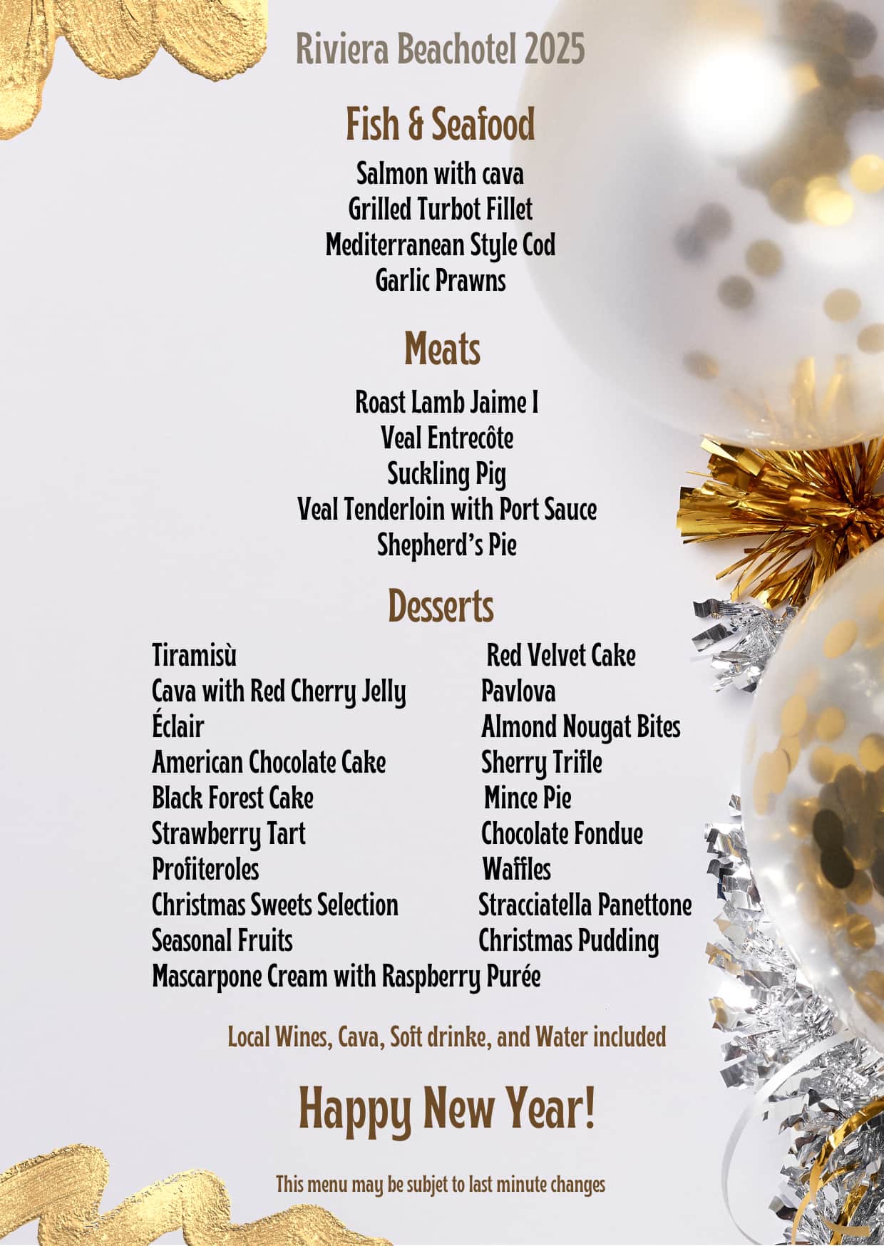 Riviera Menu Fin Año ingles